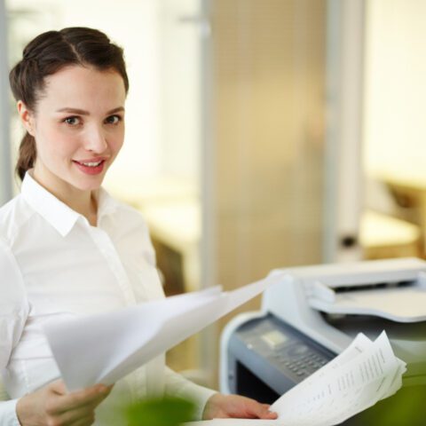 Efficient photocopier machine in an office.