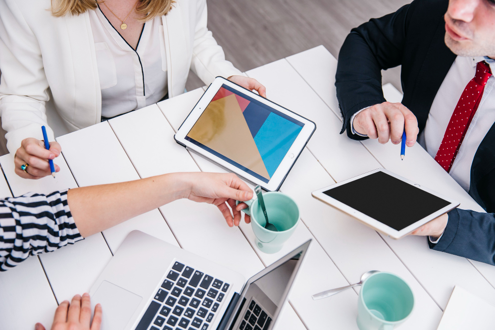 Team collaborating on document management in a digital workspace
