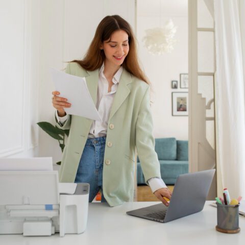 Office printer with cost-saving tips