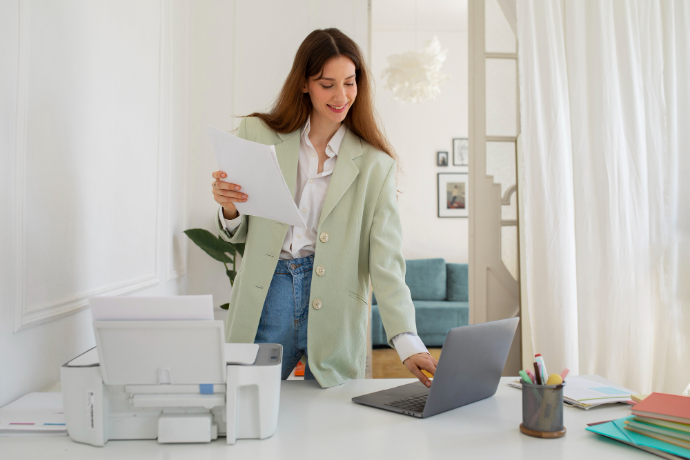Office printer with cost-saving tips